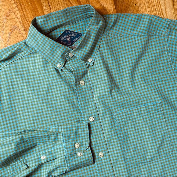 Bills Khakis Mens Large Classic Blue Green Check Long Sleeve Button Down Shirt - Picture 1 of 7